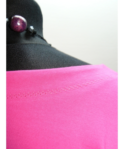 Bawełniana gruba BLUZA z wywijanym rękawem i haftem - różowa